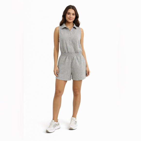 Abercrombie & Fitch Pants - NWT Abercrombie & Fitch YPB Neo Knit Sporty Gray Sleeveless Athleisure Romper